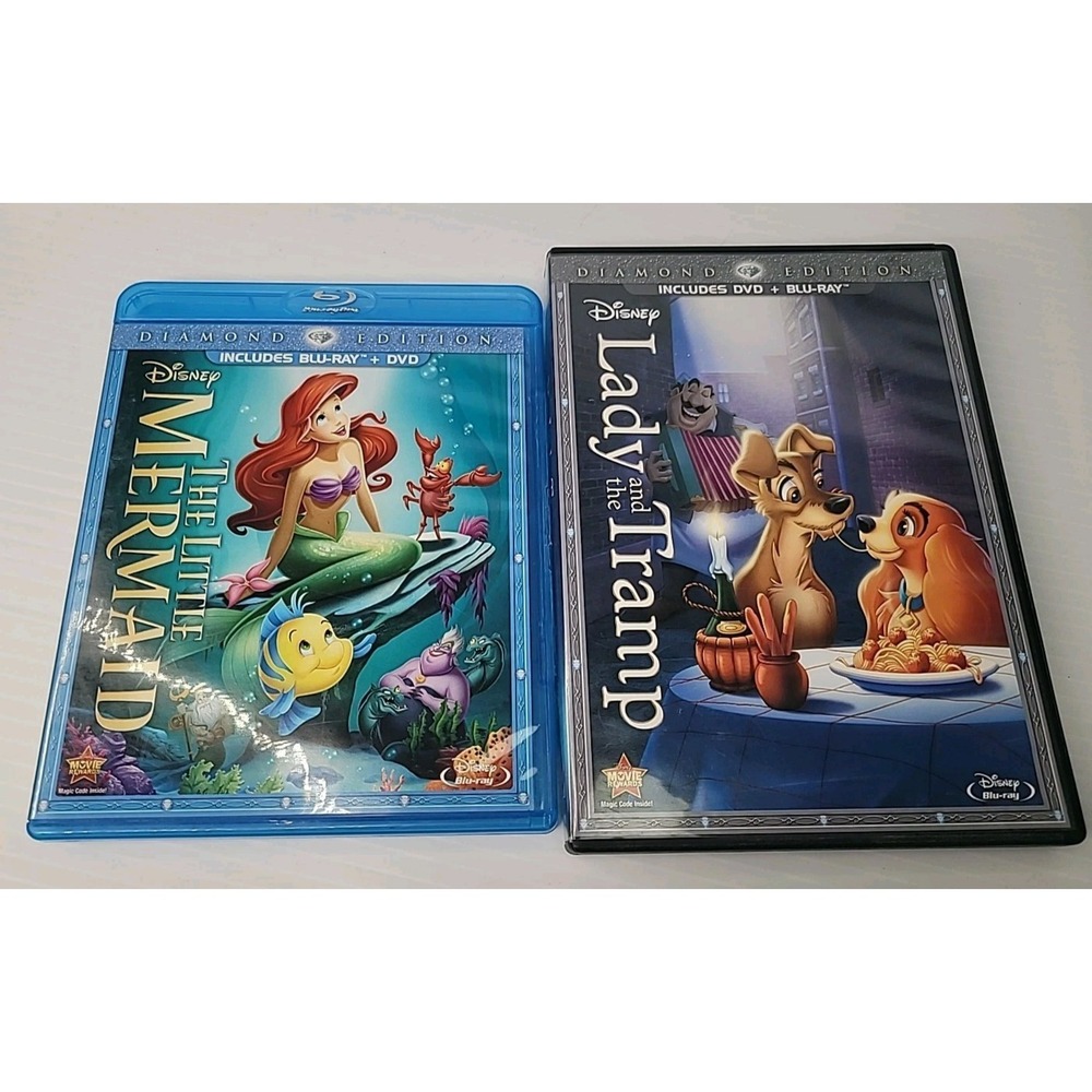 Disney The Little Mermaid & Lady and the Tramp Blu-ray + DVD Set Diamond Edition